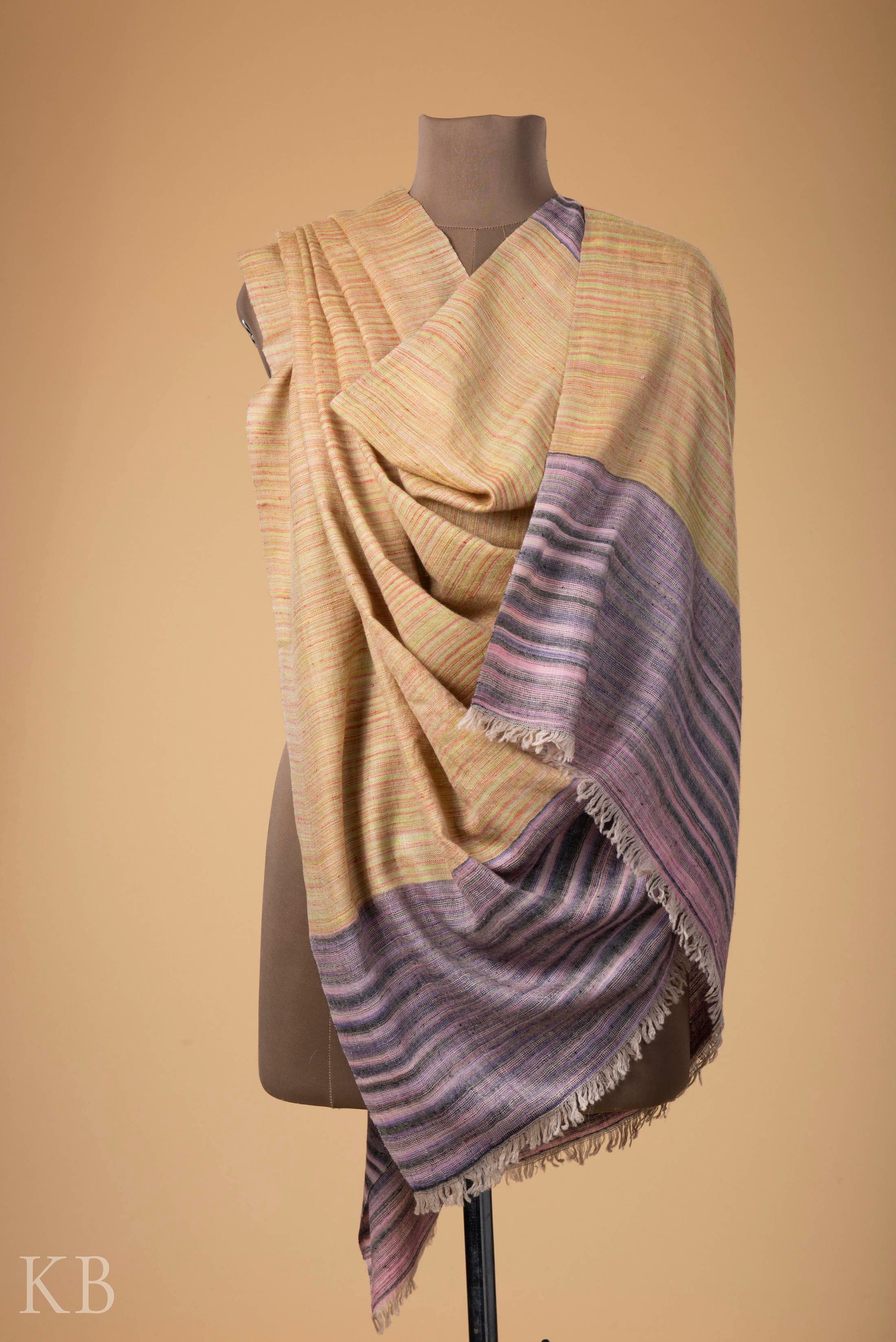 Multicolored Ikkat Designed Pashmina Shawl - Kashmir Box