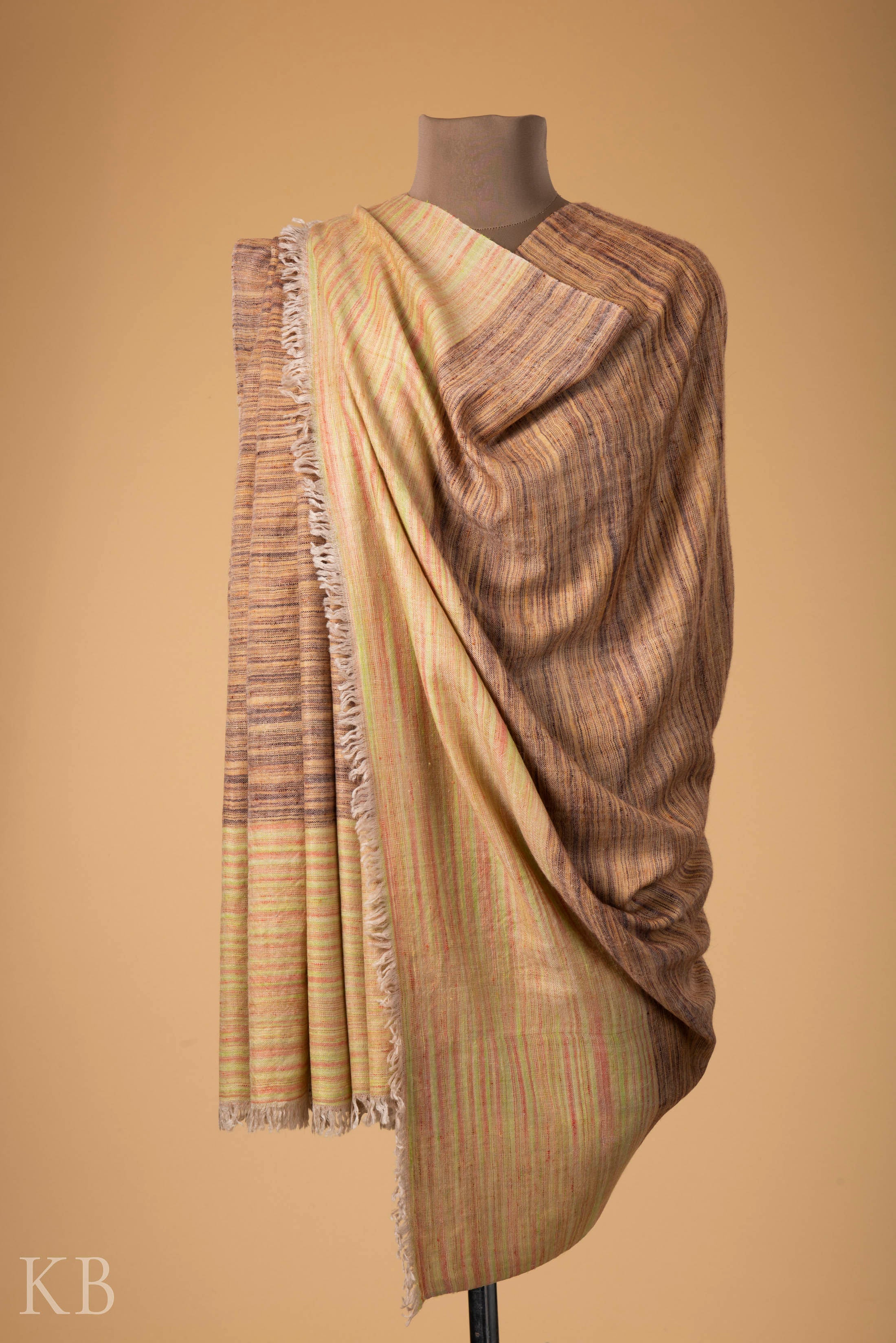 Multicolored Ikkat Designed Pashmina Shawl - Kashmir Box