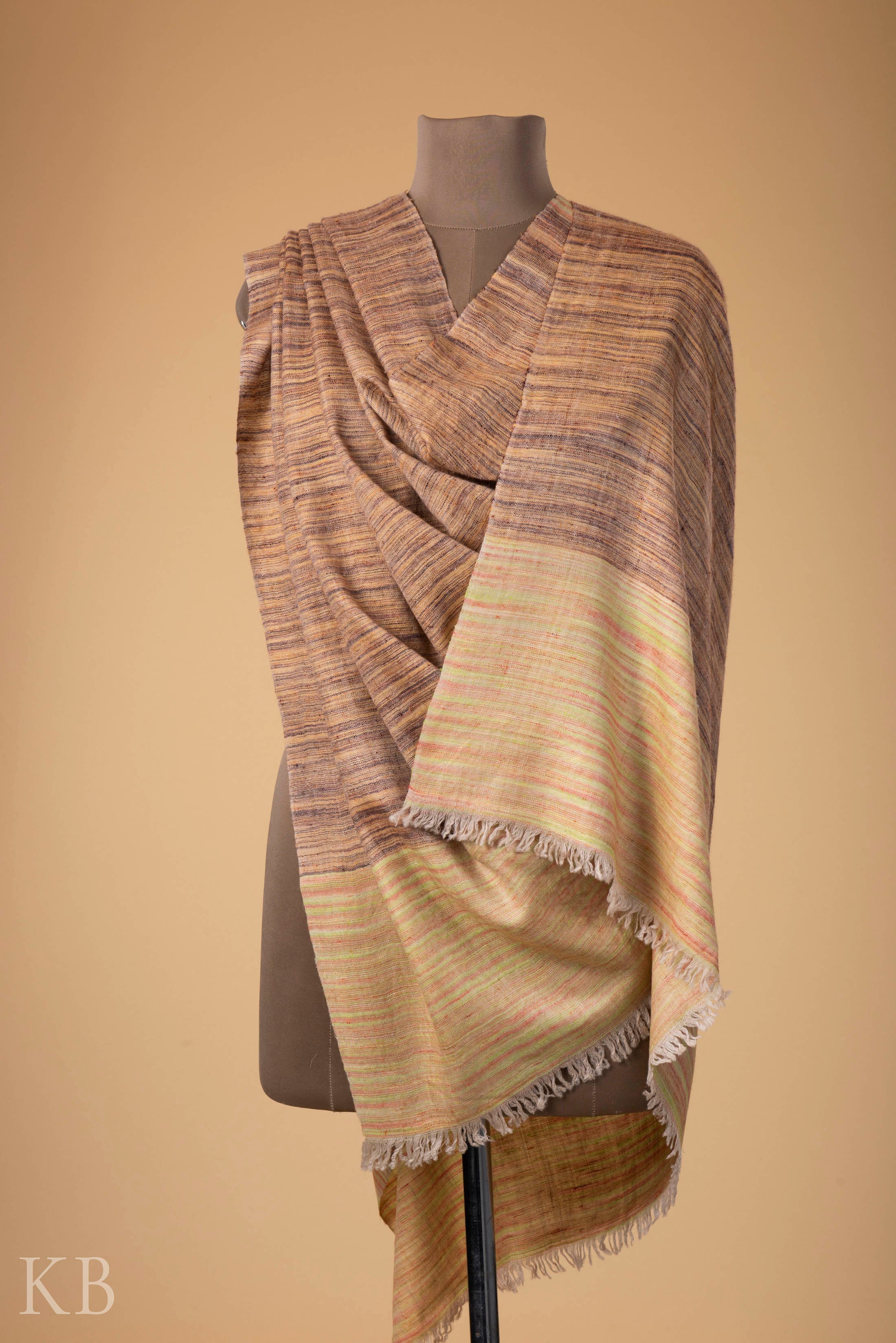 Multicolored Ikkat Designed Pashmina Shawl - Kashmir Box