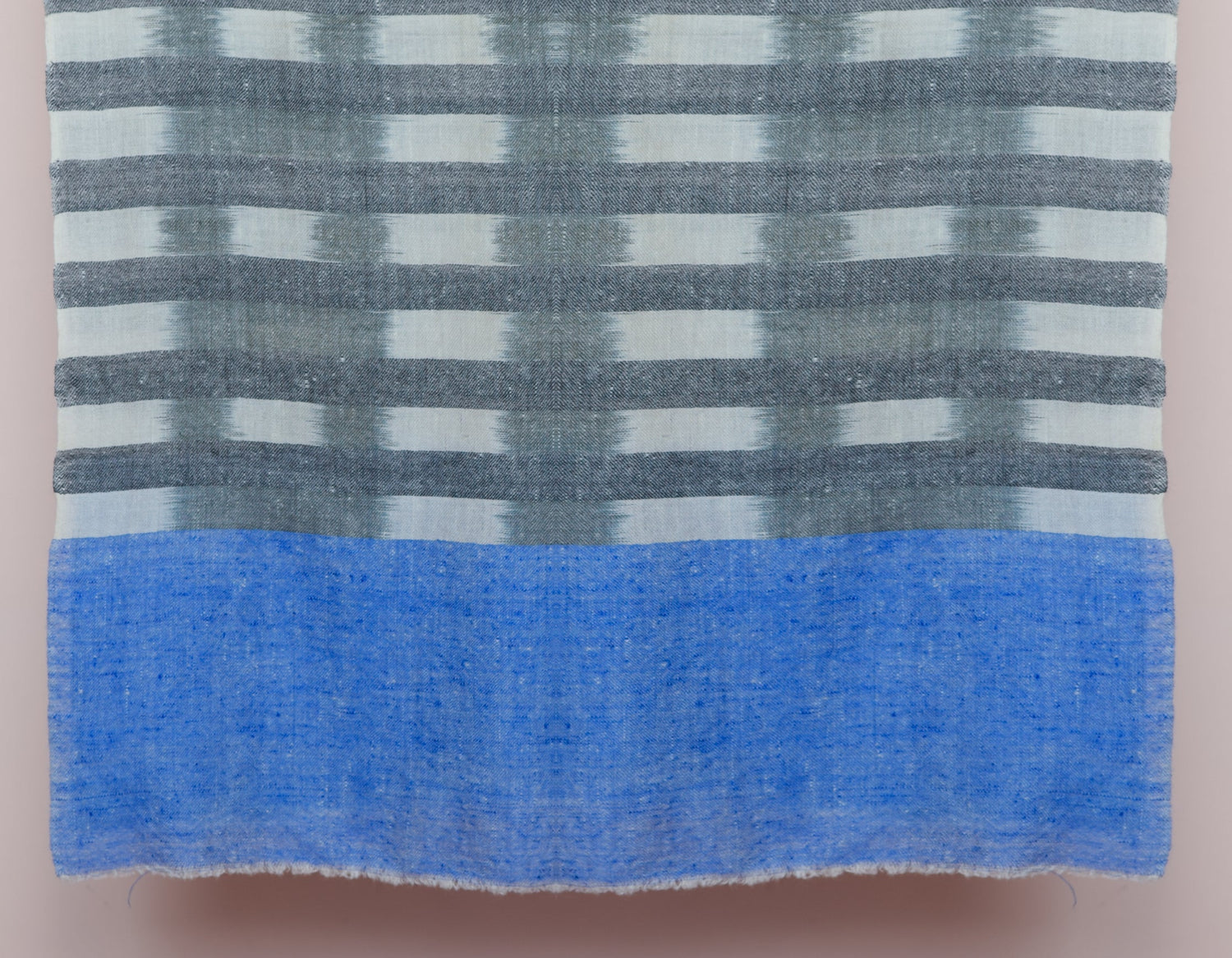 Black n White Stripes Handwoven Ikat Pattern Cashmere Pashmina Stole - Kashmir Box