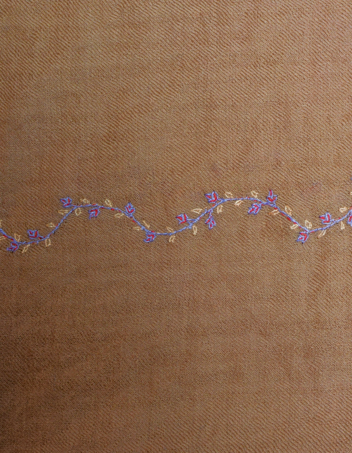 Autumn Brown Handwoven Paisley Embroidered Cashmere Pashmina Stole - Kashmir Box