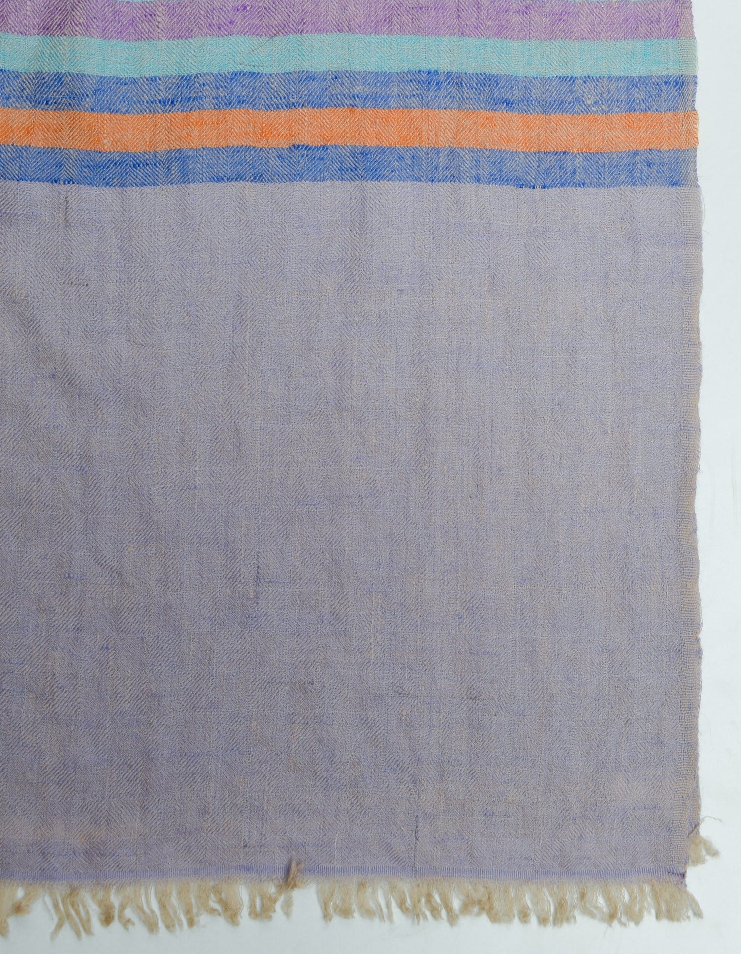 Pastel Handwoven One side Stripes Cashmere Pashmina Stole - Kashmir Box