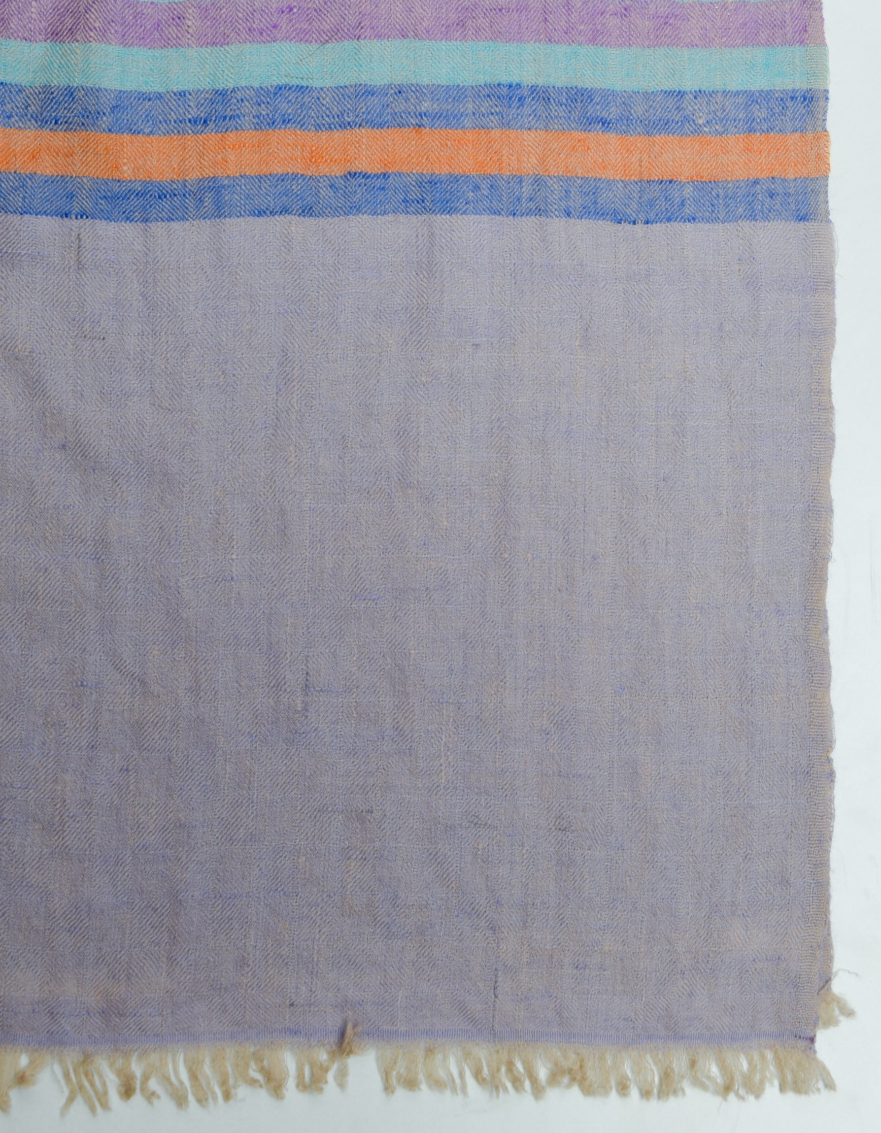 Pastel Handwoven One side Stripes Cashmere Pashmina Stole - Kashmir Box