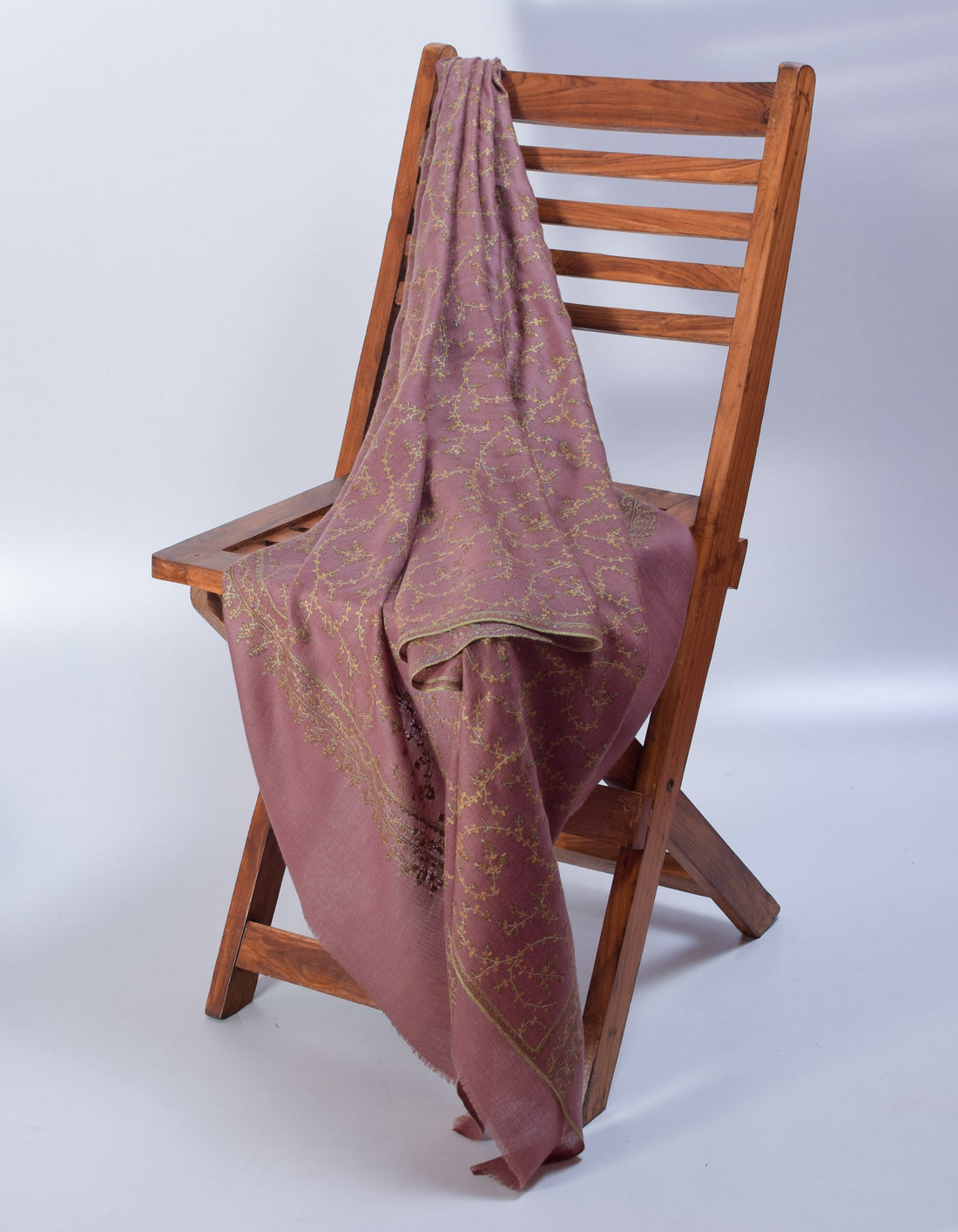 Sandstone Handwoven Jaali Embroidered Cashmere Pashmina Shawl