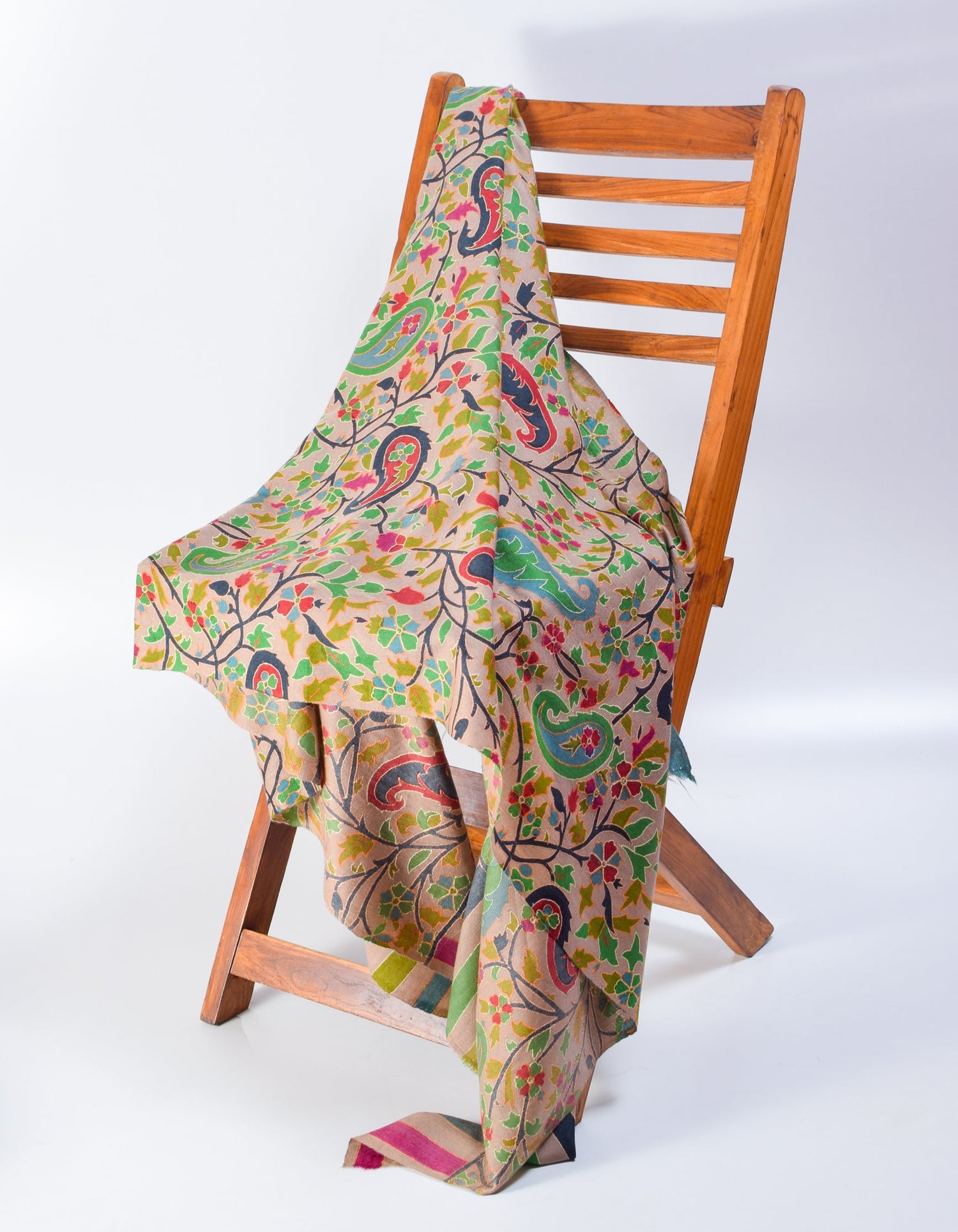 Multicolour Kani Pattern Handwoven Detailed Embroidery Cashmere Pashmina Shawl