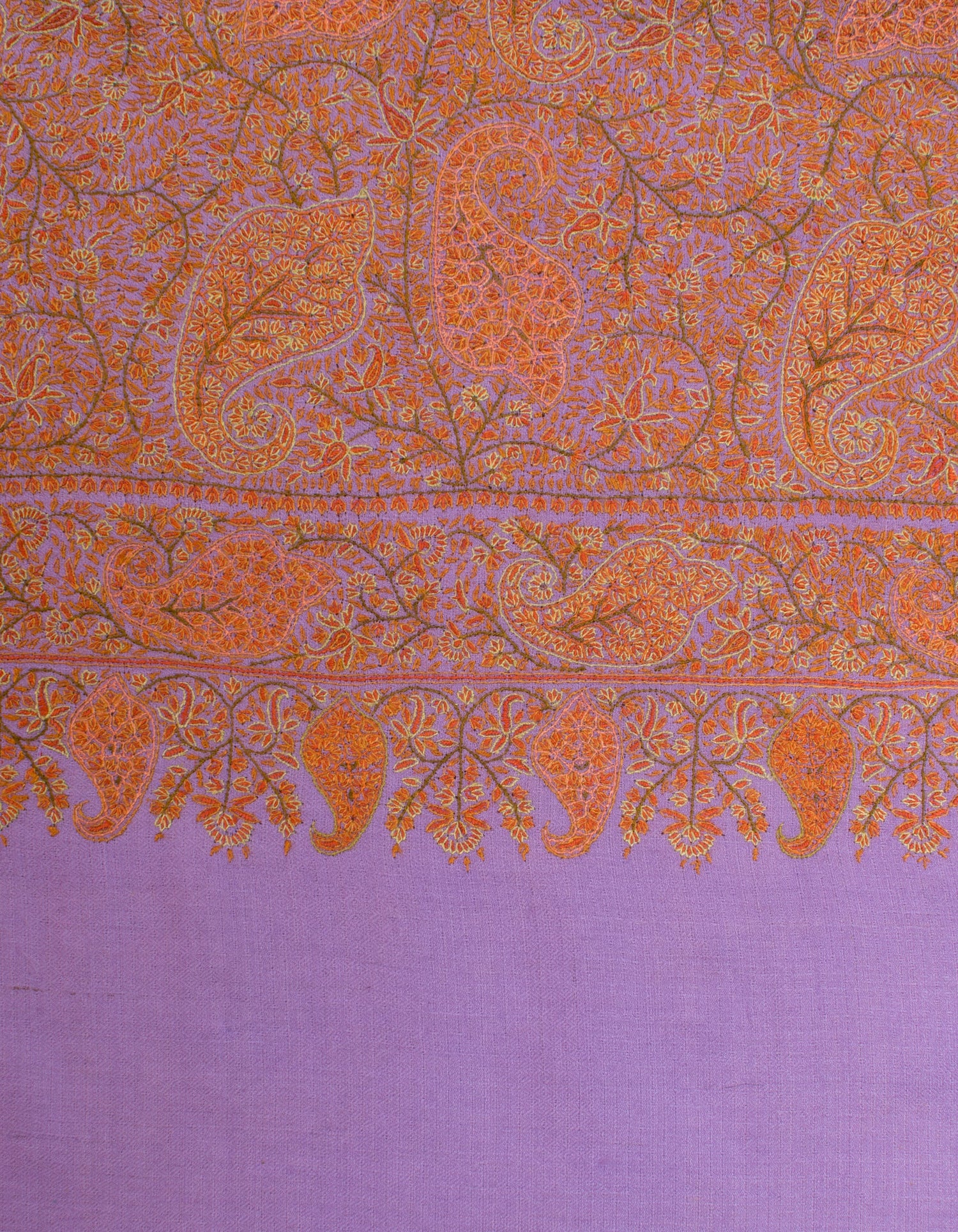 Lavender Handwoven Sozni Jaali Embroidered Cashmere Pashmina Shawl