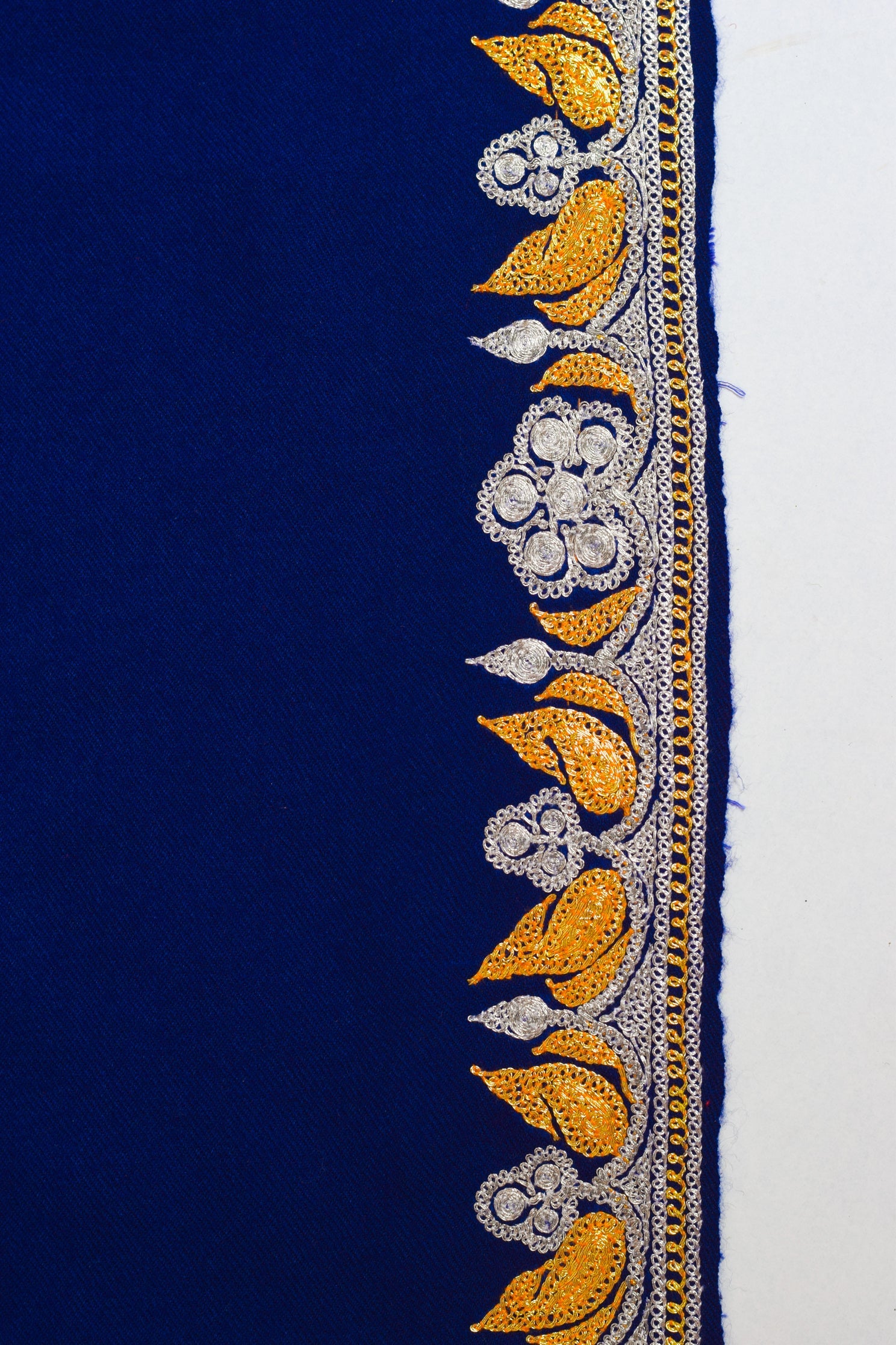 Navy Blue Handwoven Tilla Embroidered Palladaar Pashmina Shawl