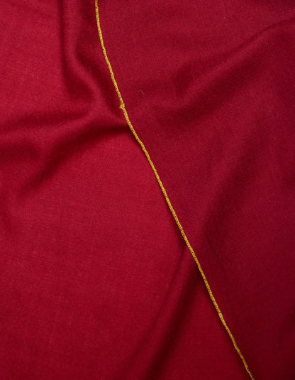 Deep Maroon Handwoven Border Palla Embroidered Cashmere Pashmina Stole - Kashmir Box