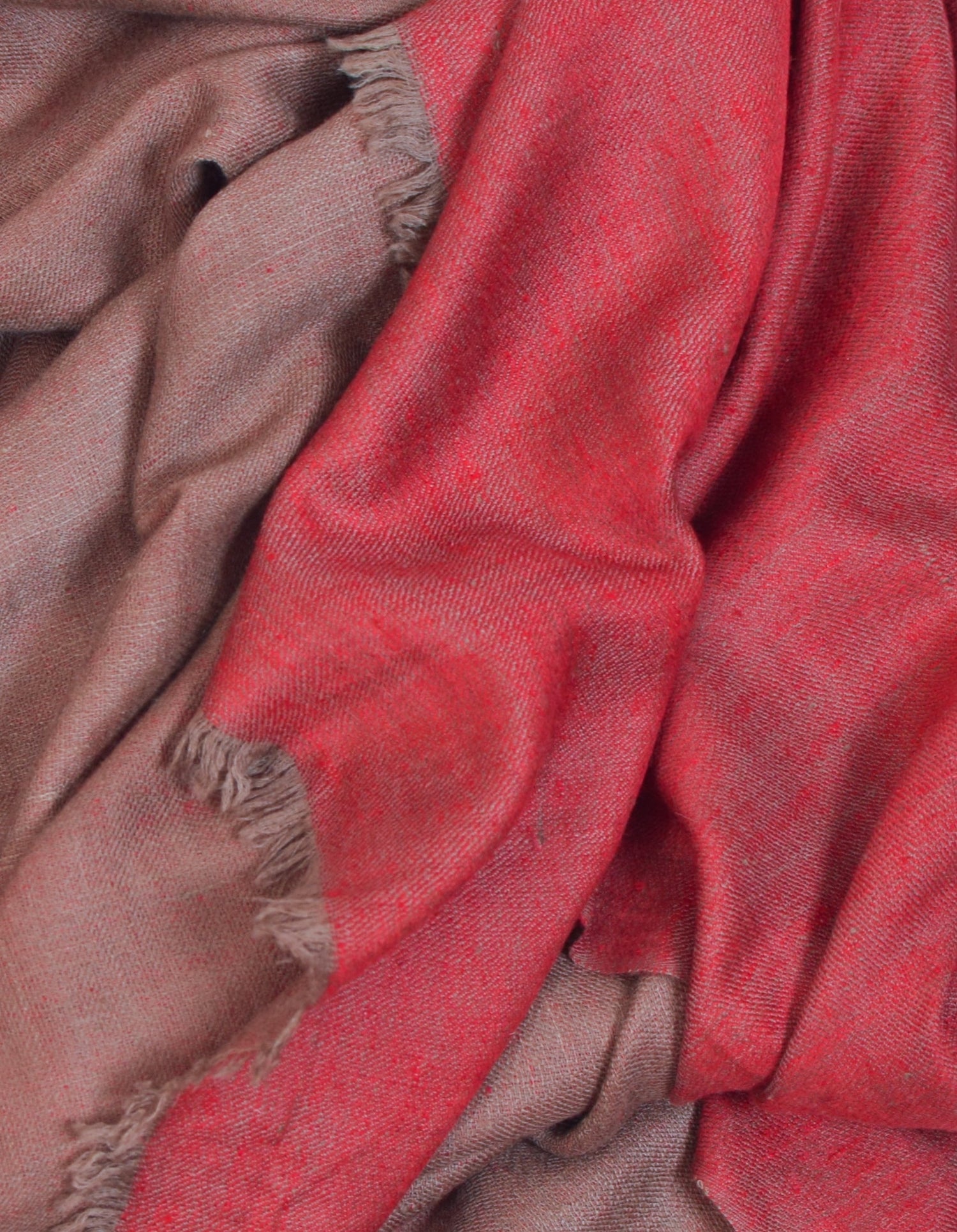 Brownish Red Handwoven Reversible Cashmere Pashmina Shawl