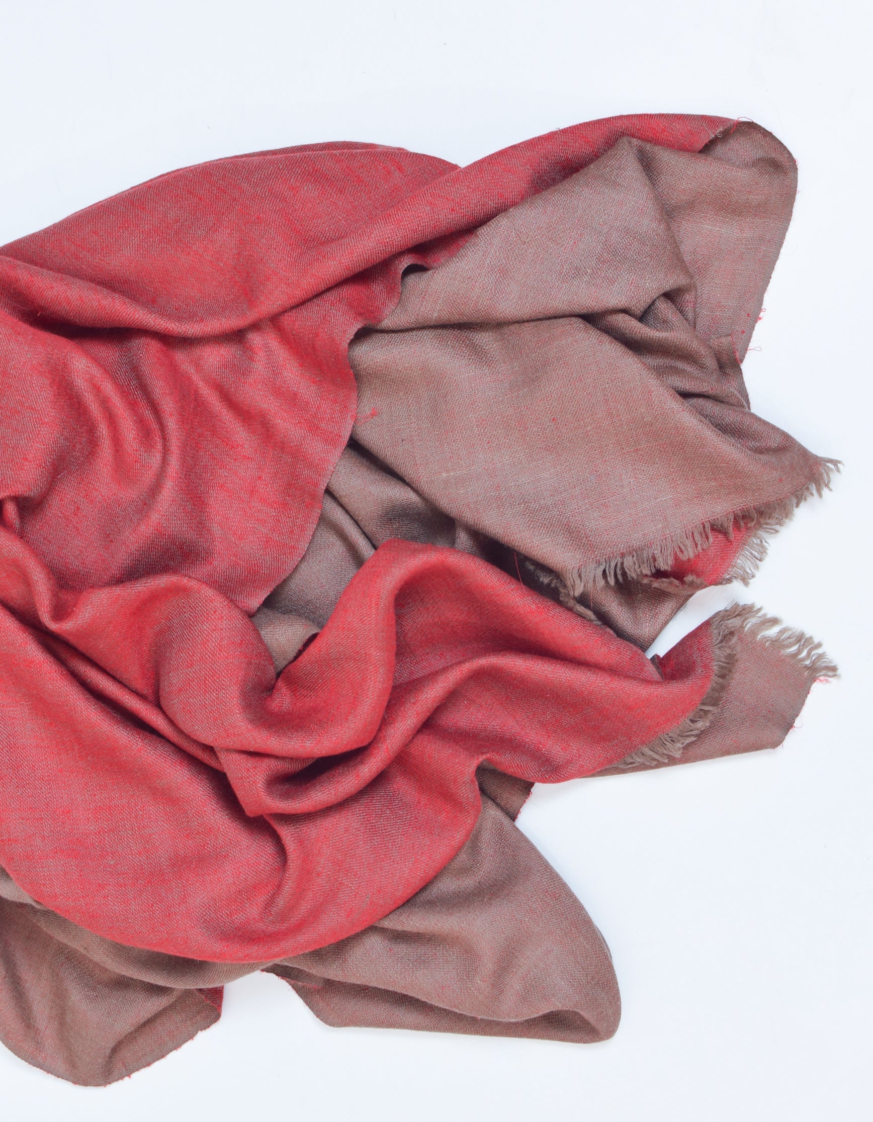 Brownish Red Handwoven Reversible Cashmere Pashmina Shawl