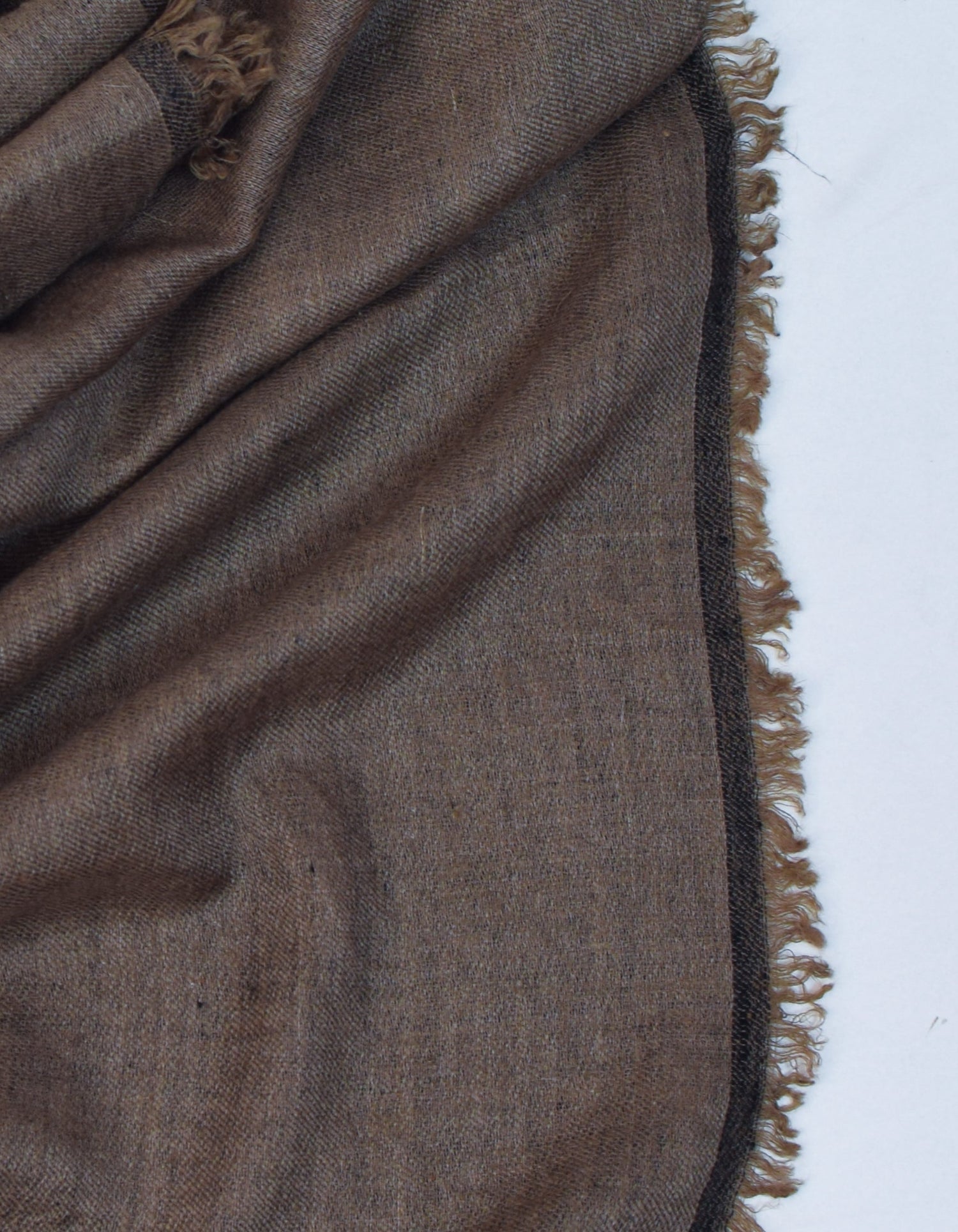 Grey-Olive Black Handwoven Reversible Cashmere Pashmina Stole