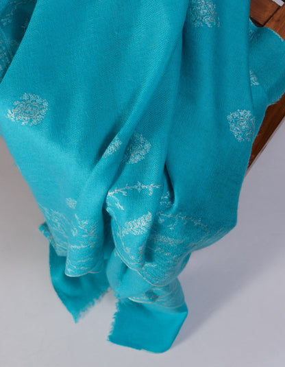 Sky Diamond Handwoven Bouquet Embroidered Cashmere Pashmina Shawl