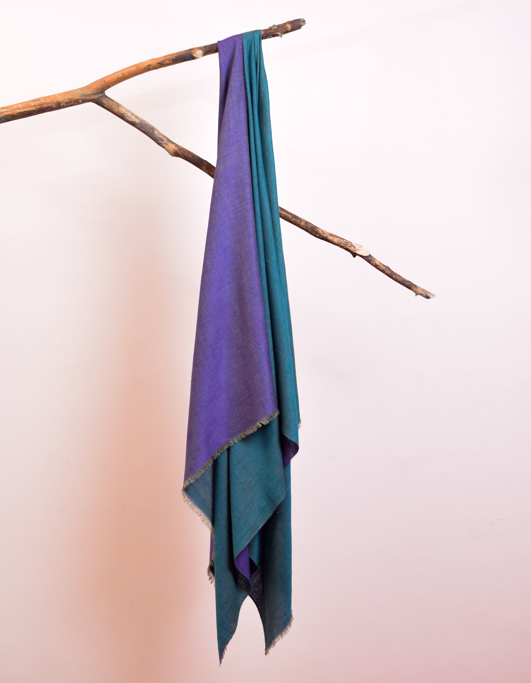 Sea Purple Handwoven Reversible Cashmere Pashmina Shawl