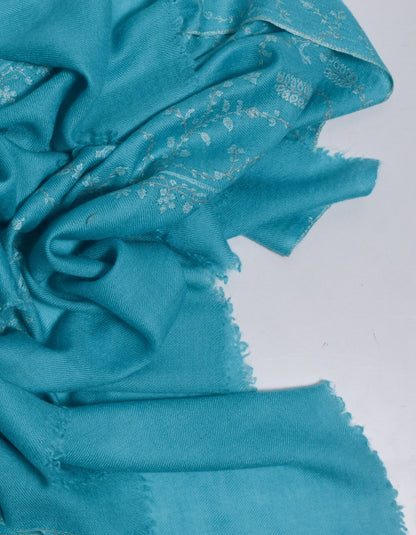 Sky Diamond Handwoven Bouquet Embroidered Cashmere Pashmina Shawl - Kashmir Box