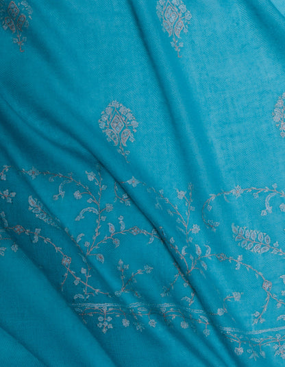 Sky Diamond Handwoven Bouquet Embroidered Cashmere Pashmina Shawl - Kashmir Box