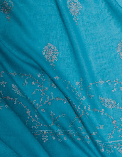 Sky Diamond Handwoven Bouquet Embroidered Cashmere Pashmina Shawl