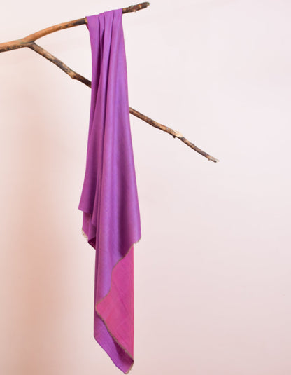 Purple Pink Handwoven Reversible Cashmere Pashmina Shawl