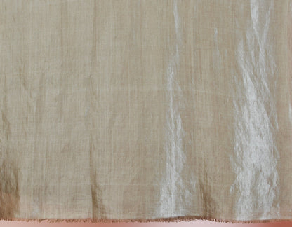 Hazel Silver Zari Handwoven Reversible Cashmere Pashmina Shawl - Kashmir Box