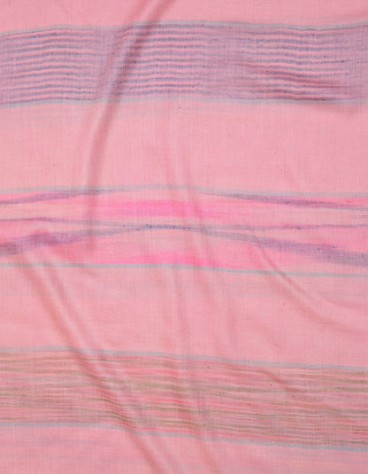 Multi-Pattern Pink Stripes Handwoven Cashmere Pashmina Stole