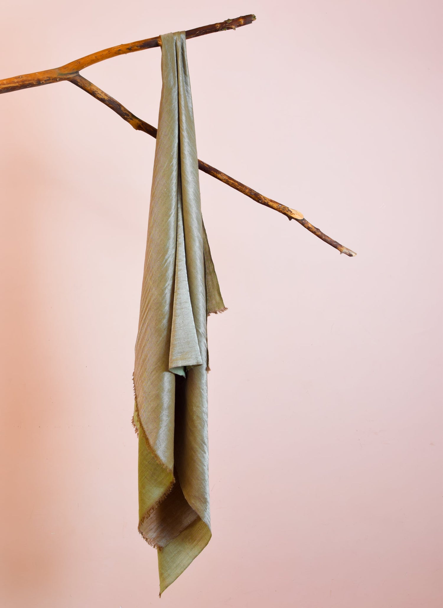 Hazel Silver Zari Handwoven Reversible Cashmere Pashmina Shawl - Kashmir Box
