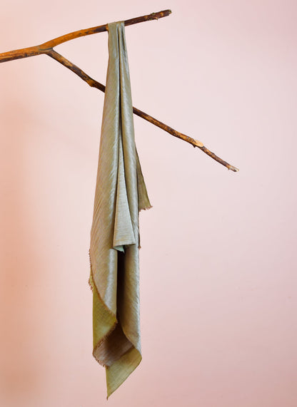 Hazel Silver Zari Handwoven Reversible Cashmere Pashmina Shawl - Kashmir Box