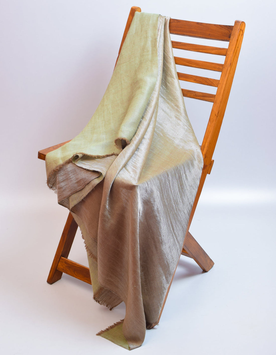 Hazel Silver Zari Handwoven Reversible Cashmere Pashmina Shawl