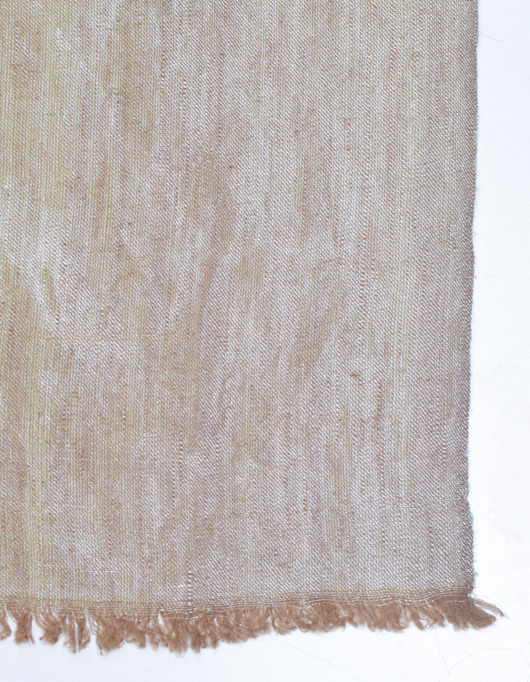 Hazel Silver Zari Handwoven Reversible Cashmere Pashmina Shawl - Kashmir Box