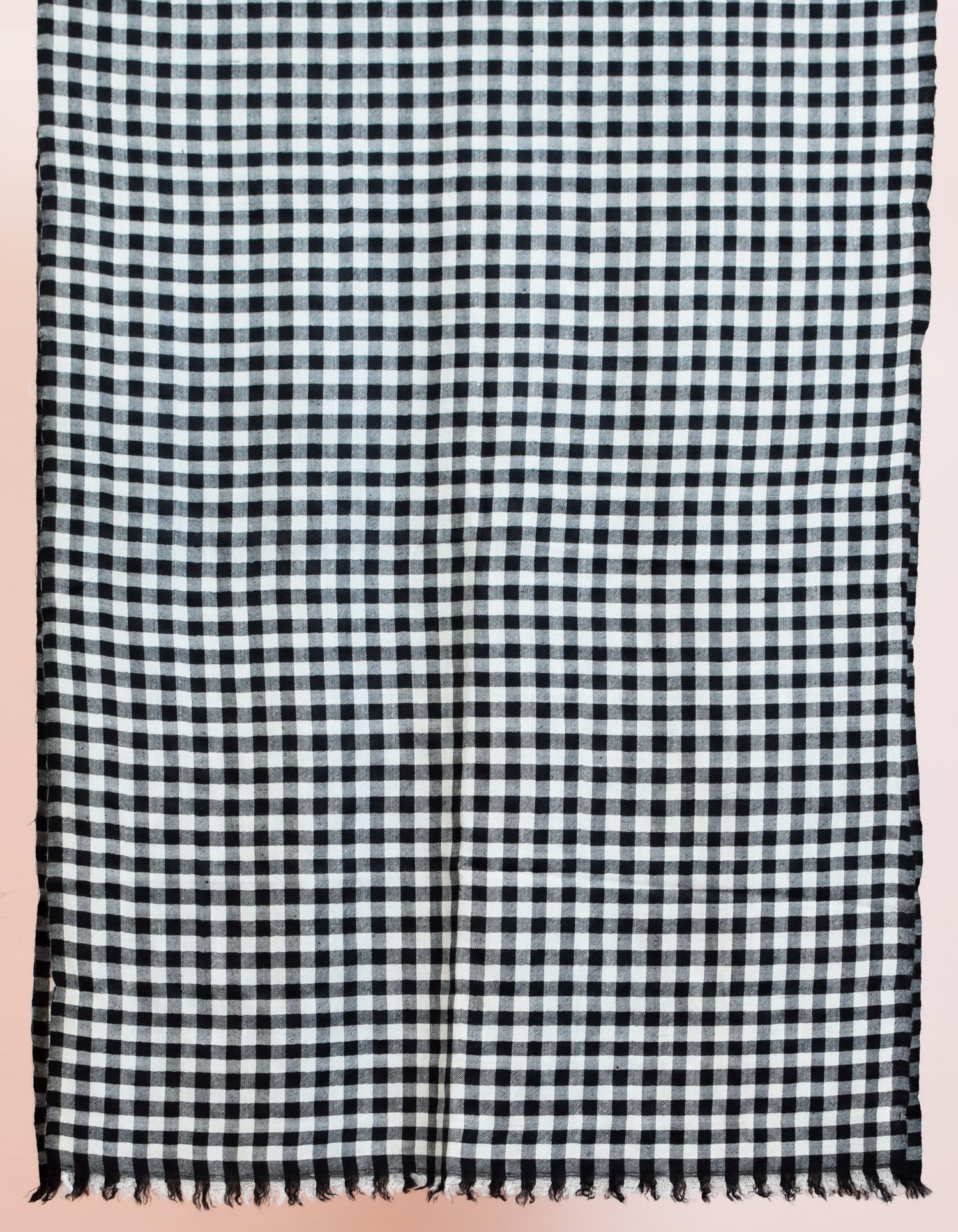 Black Handwoven Multi-Pattern Check Pashmina Stole