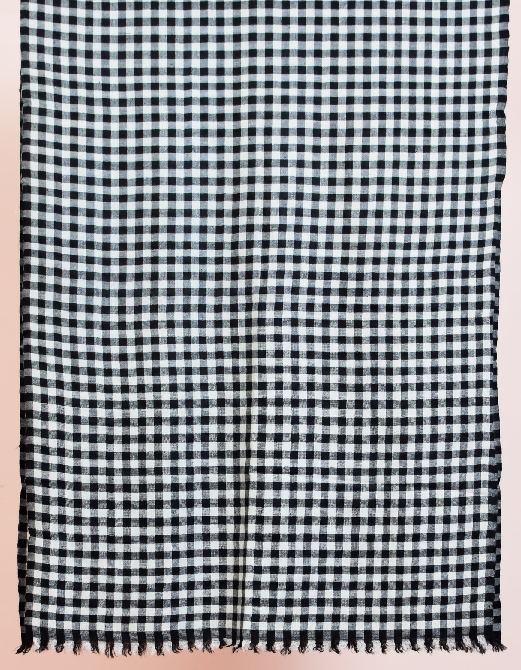 Black Handwoven Multi-Pattern Check Pashmina Stole