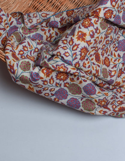 Rust Rose Handwoven Kani Pattern Embroidered Cashmere Pashmina Stole - Kashmir Box