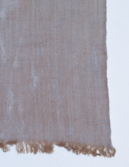 Grey Metallic Zari Handwoven Reversible Cashmere Pashmina Shawl - Kashmir Box
