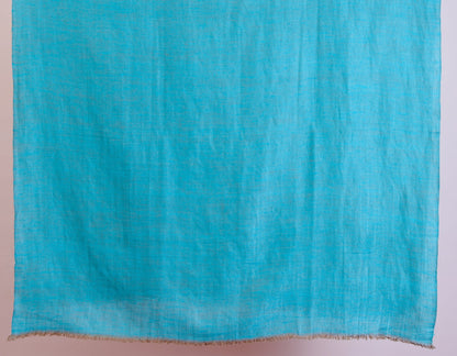 Aqua Silver Zari Handwoven Reversible Cashmere Pashmina Shawl