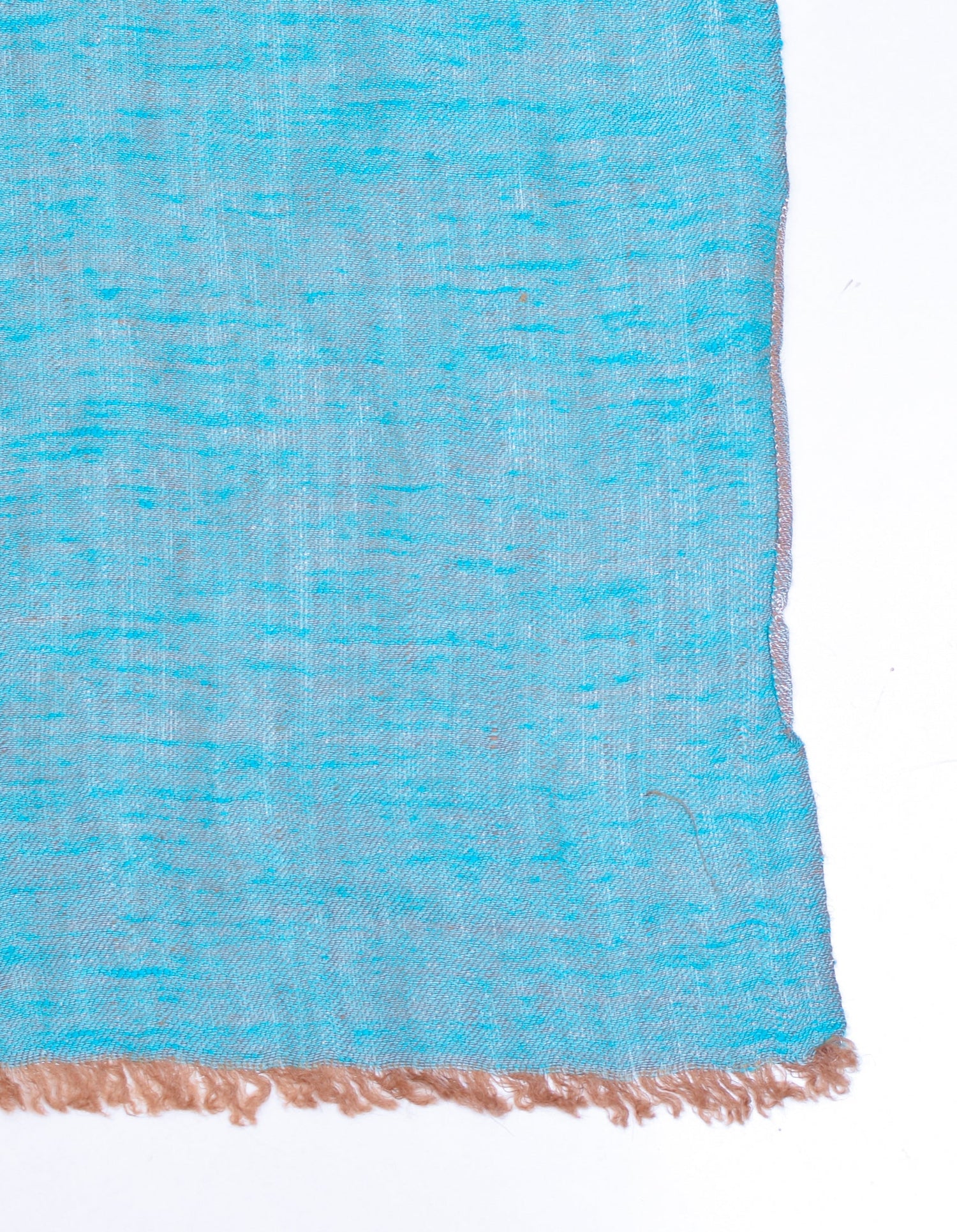 Aqua Silver Zari Handwoven Reversible Cashmere Pashmina Shawl