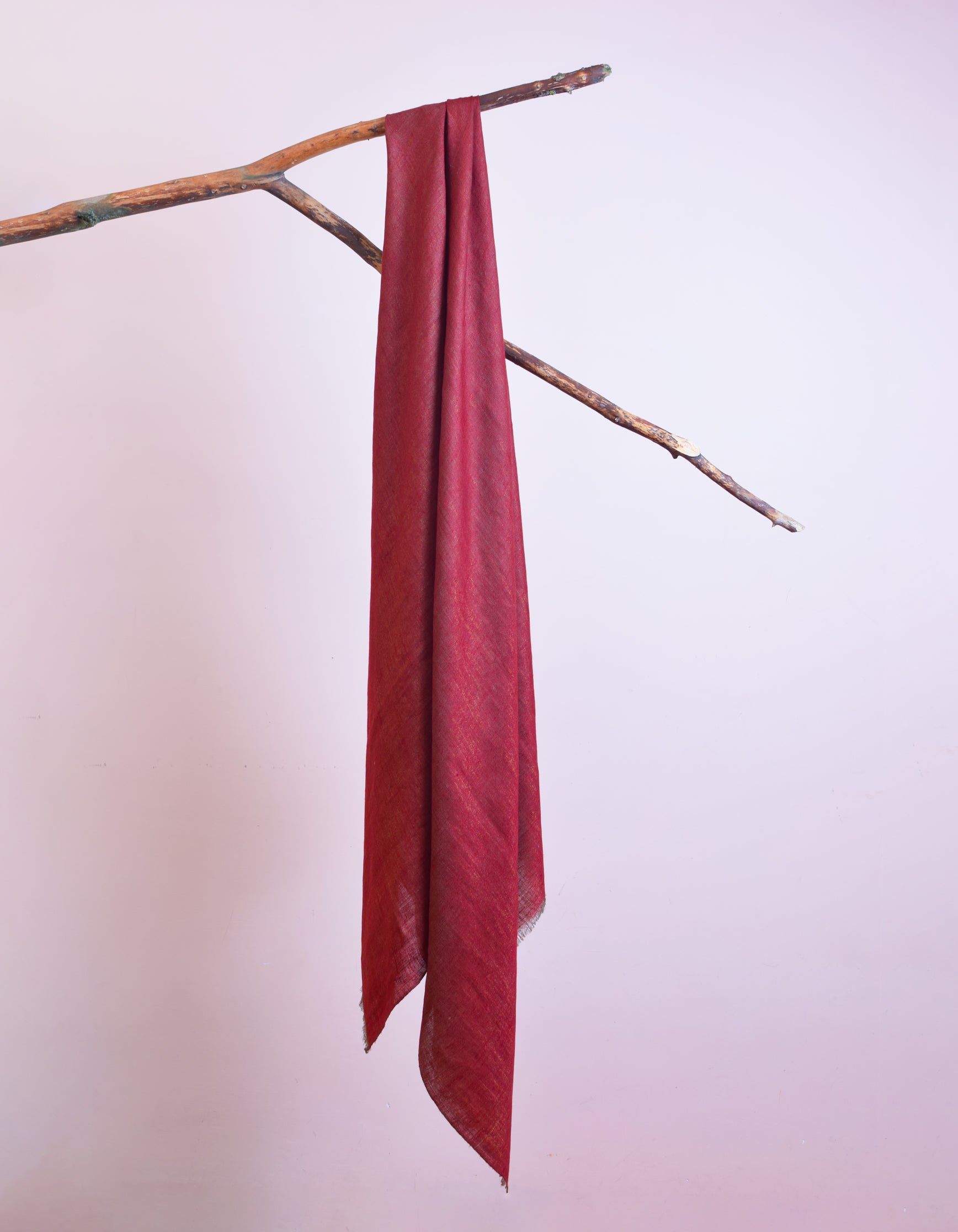 Maroon Gold Zari Handwoven Reversible Cashmere Pashmina Shawl - Kashmir Box