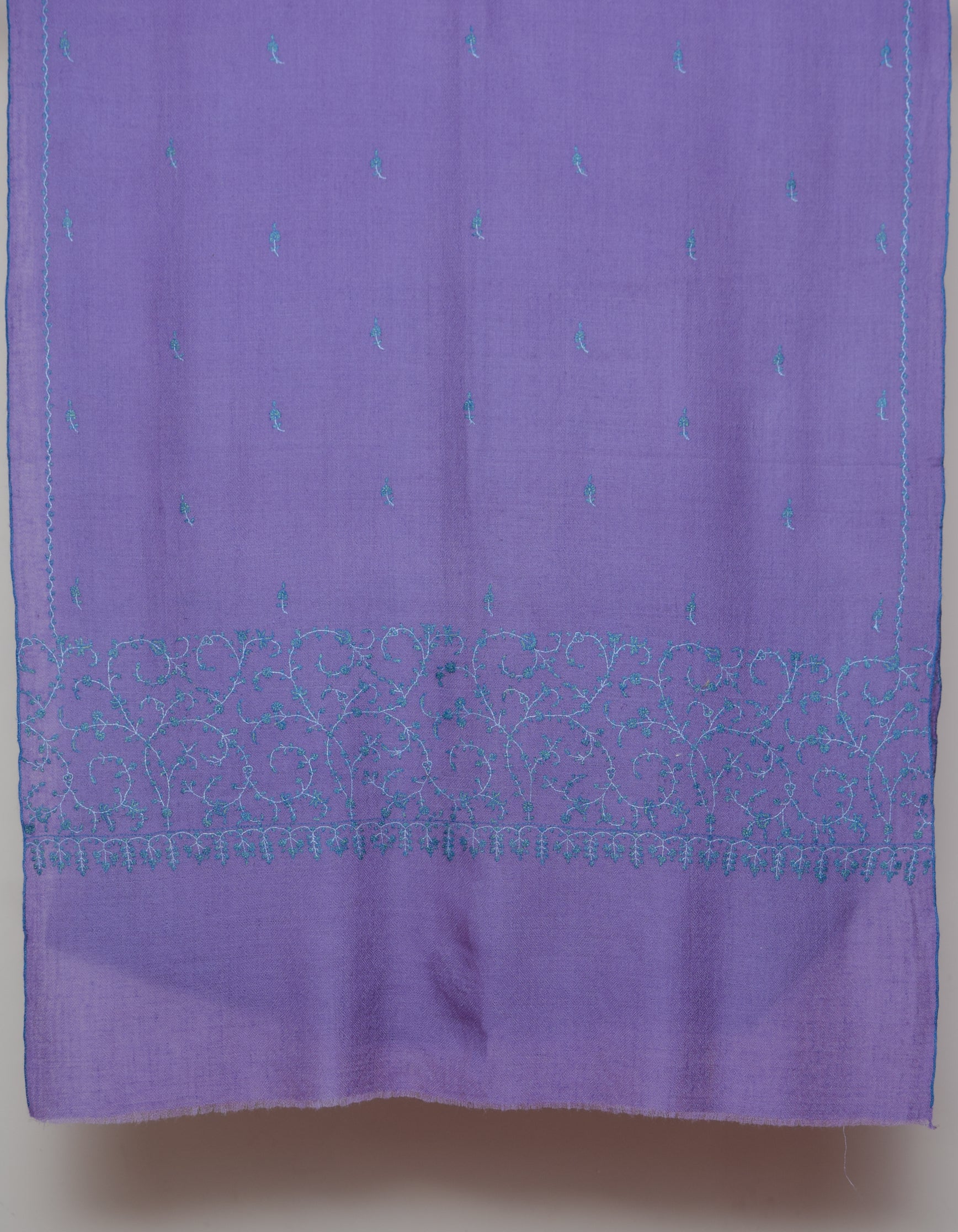 Lavender Handwoven Soft Embroidered Cashmere Pashmina Stole