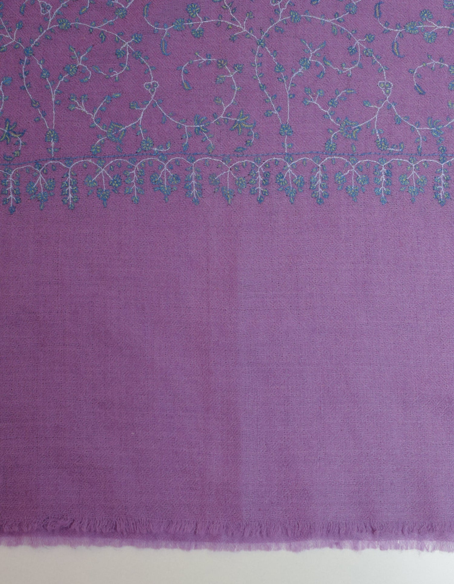 Lavender Handwoven Soft Embroidered Cashmere Pashmina Stole