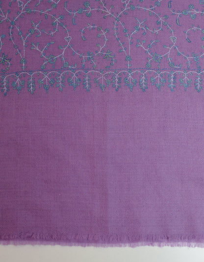 Lavender Handwoven Soft Embroidered Cashmere Pashmina Stole