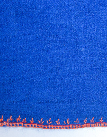 Royal Blue Handwoven Palla Embroidered Cashmere Pashmina Shawl - Kashmir Box