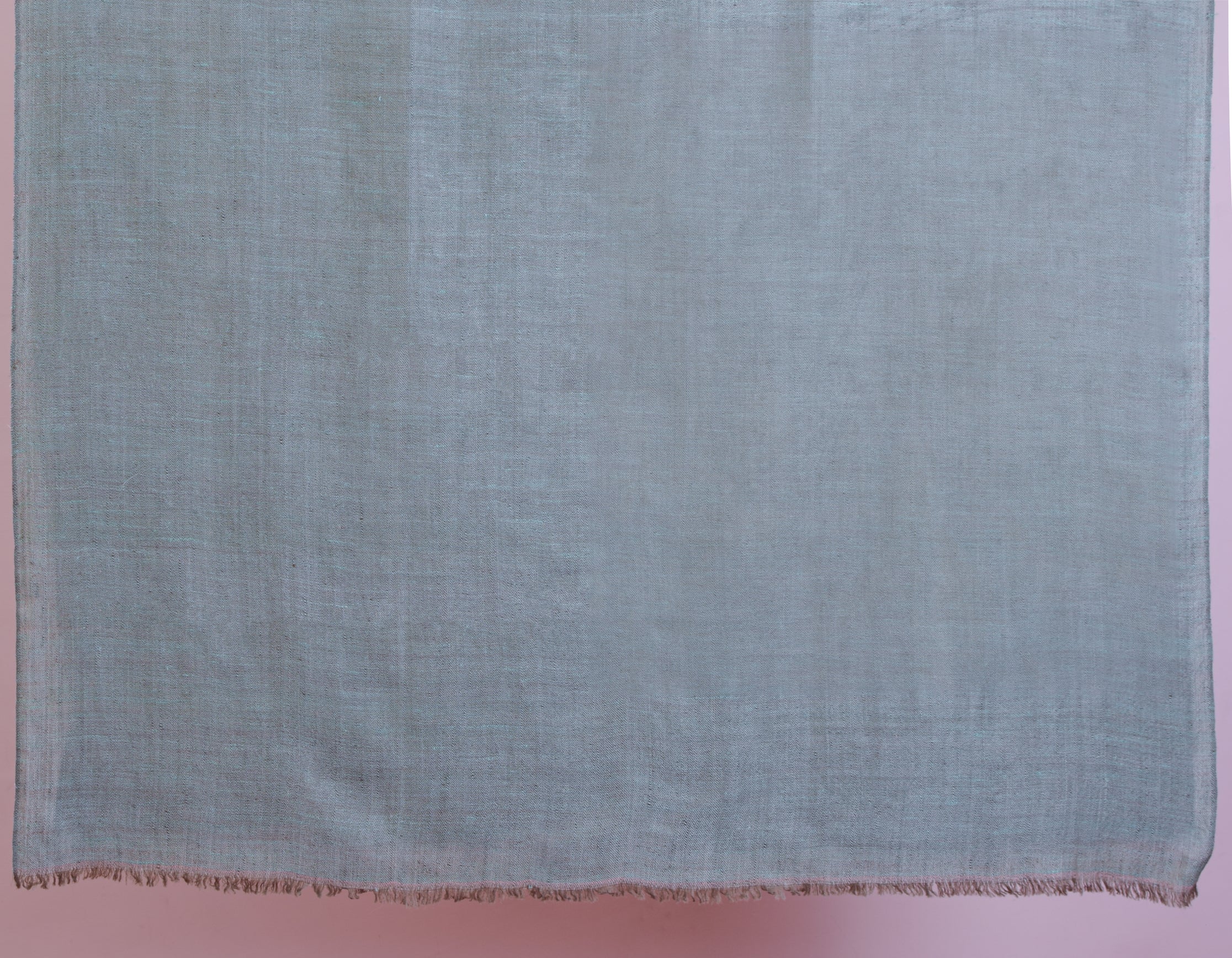 Rose Pink Silver Zari Handwoven Reversible Cashmere Pashmina Shawl - Kashmir Box