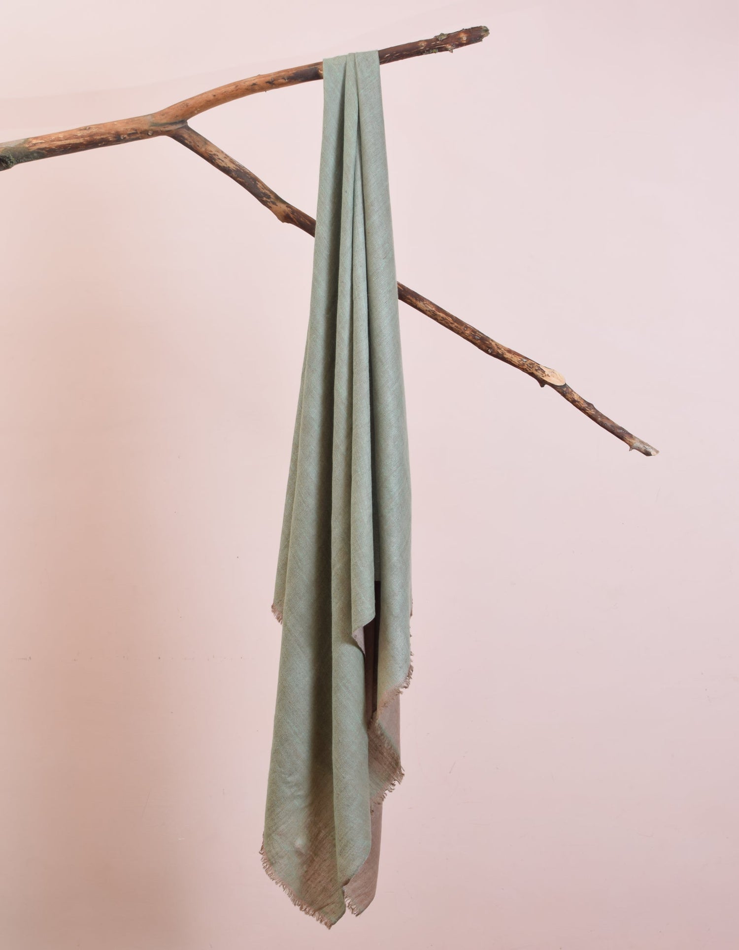 Peachy Mint Handwoven Reversible Cashmere Pashmina Shawl