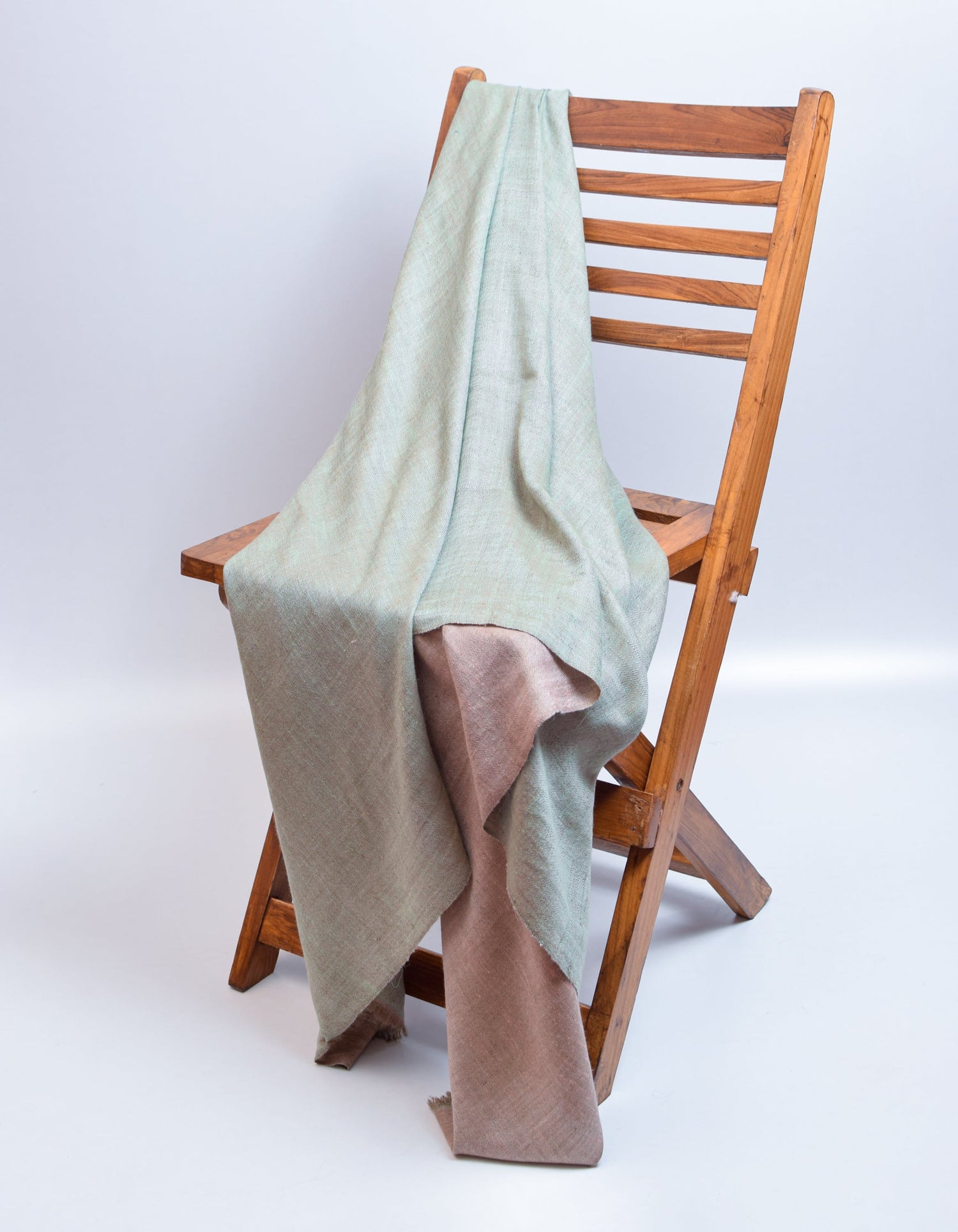 Peachy Mint Handwoven Reversible Cashmere Pashmina Shawl