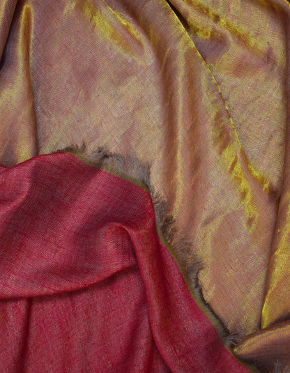 Maroon Gold Zari Handwoven Reversible Cashmere Pashmina Shawl - Kashmir Box