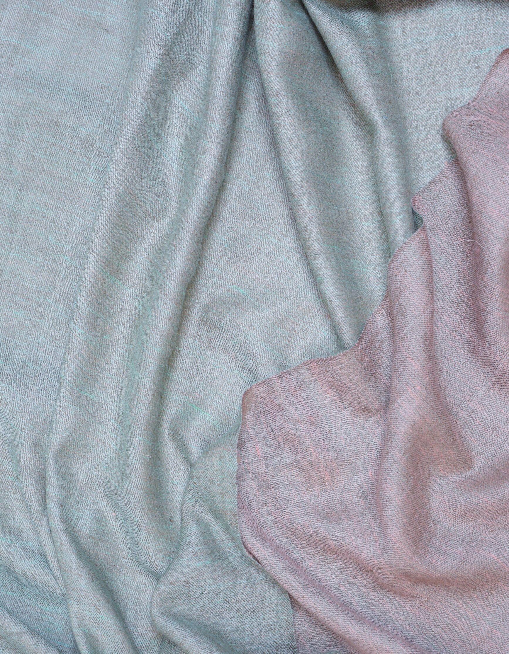 Rose Pink Silver Zari Handwoven Reversible Cashmere Pashmina Shawl - Kashmir Box