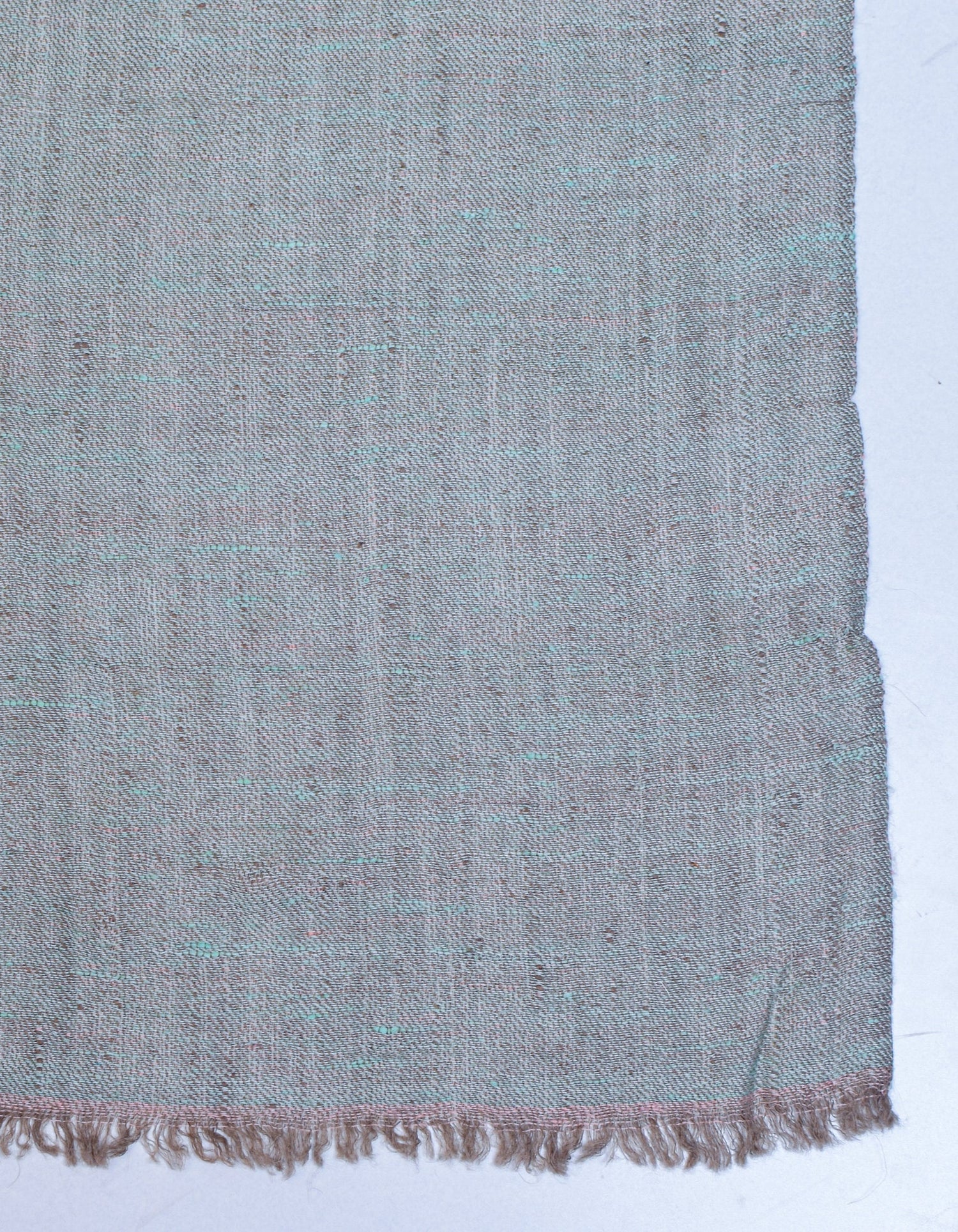 Rose Pink Silver Zari Handwoven Reversible Cashmere Pashmina Shawl - Kashmir Box