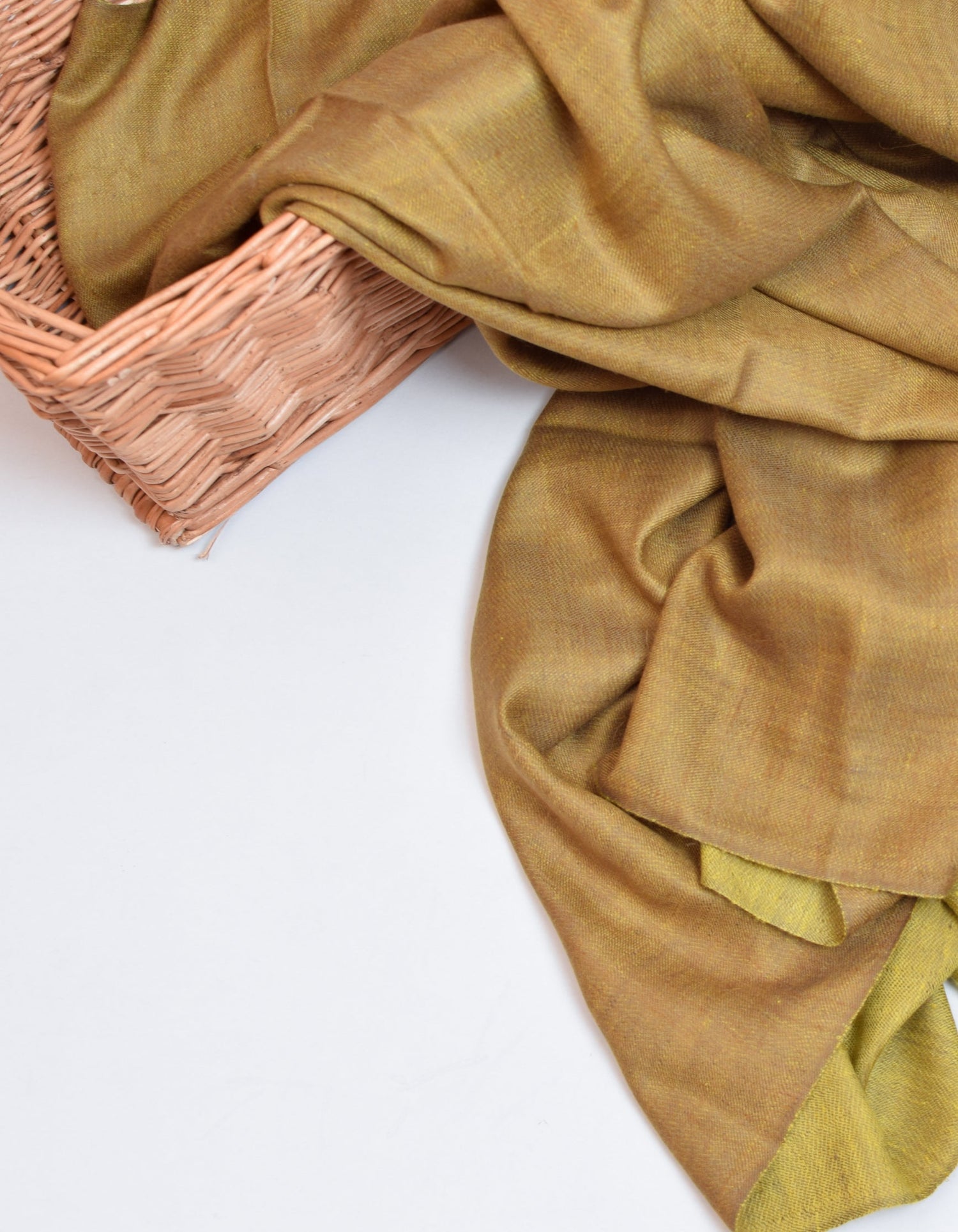 Crayon Gold Handwoven Reversible Cashmere Pashmina Shawl - Kashmir Box