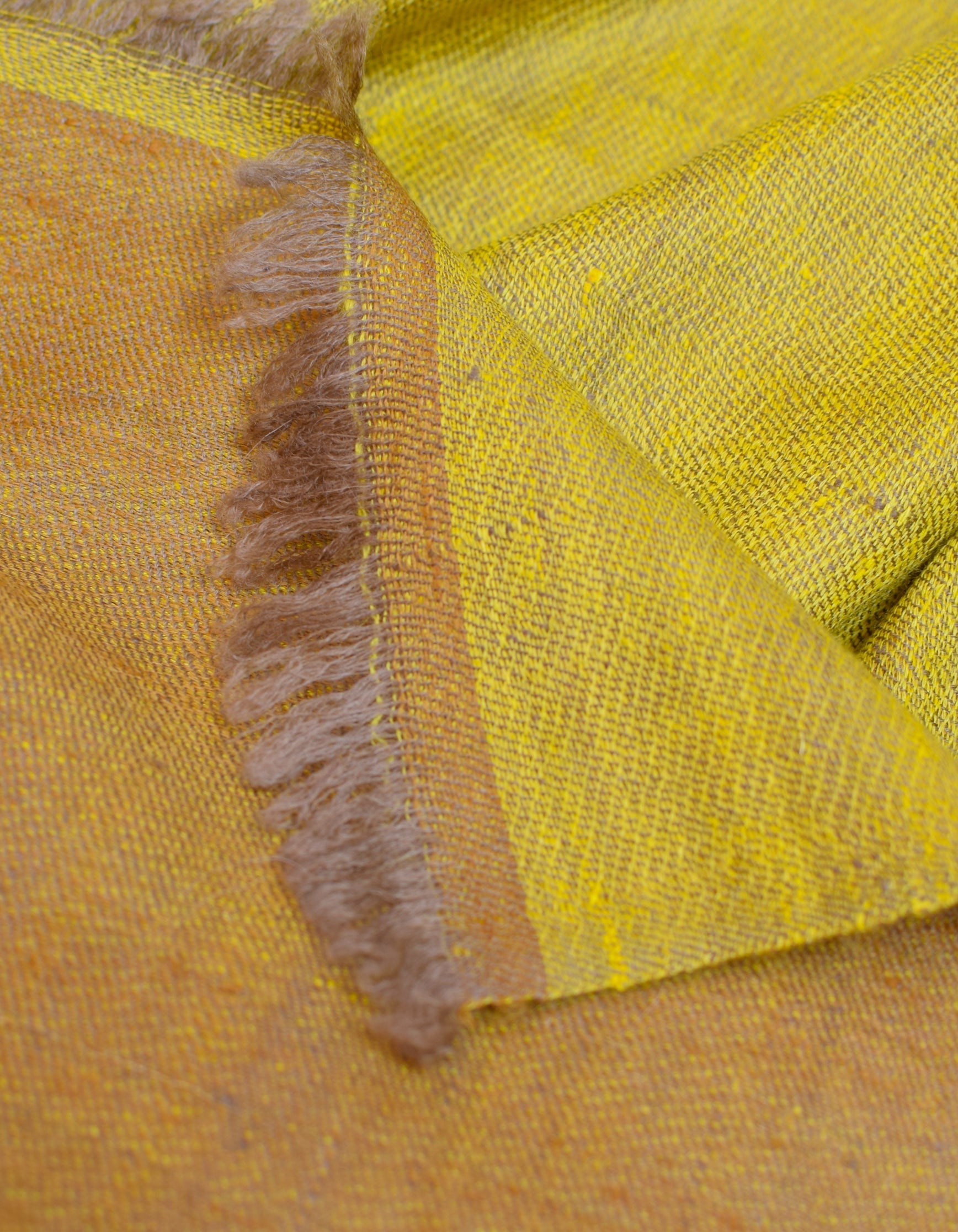 Crayon Gold Handwoven Reversible Cashmere Pashmina Shawl - Kashmir Box