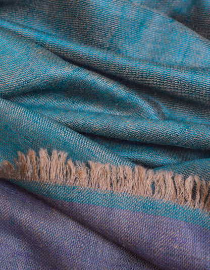 Moss Purple Handwoven Reversible Cashmere Pashmina Shawl - Kashmir Box