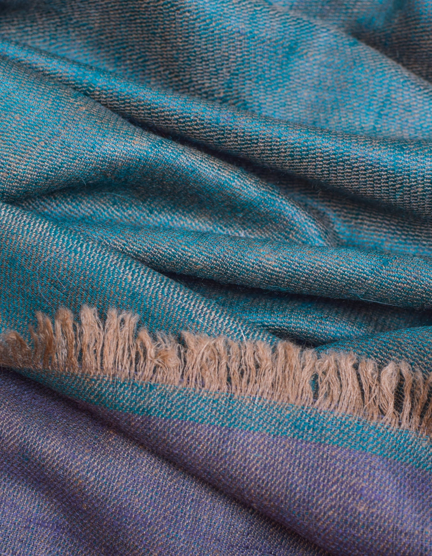 Teal Lapis Handwoven Reversible Cashmere Pashmina Shawl