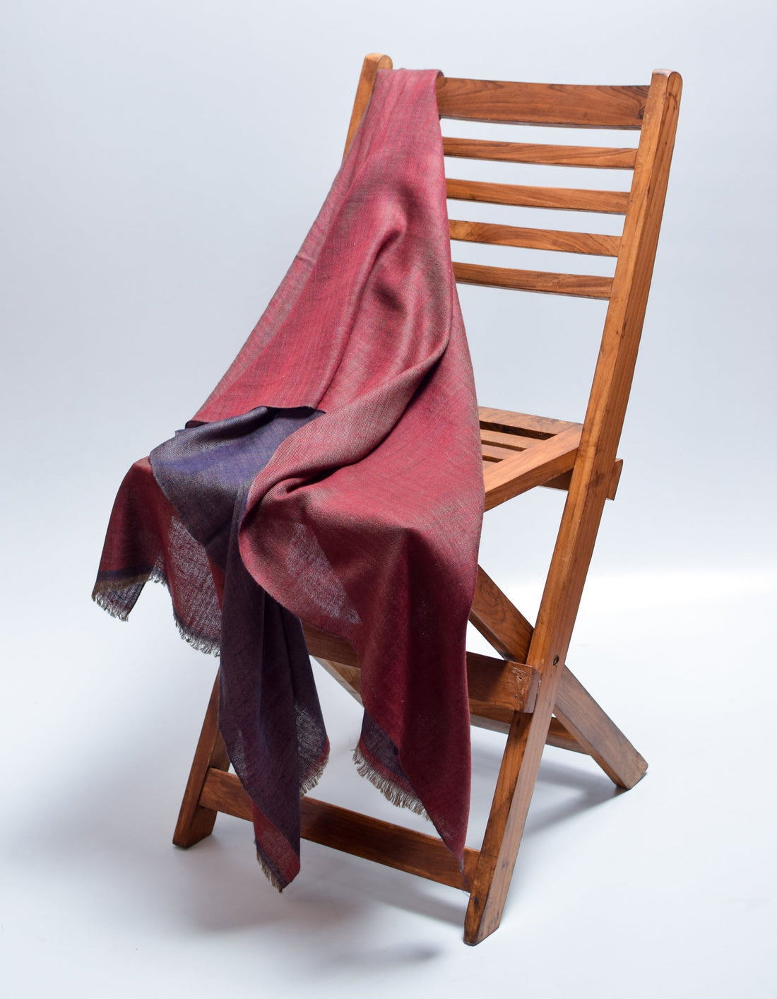 Maroon Berry Handwoven Reversible Cashmere Pashmina Shawl