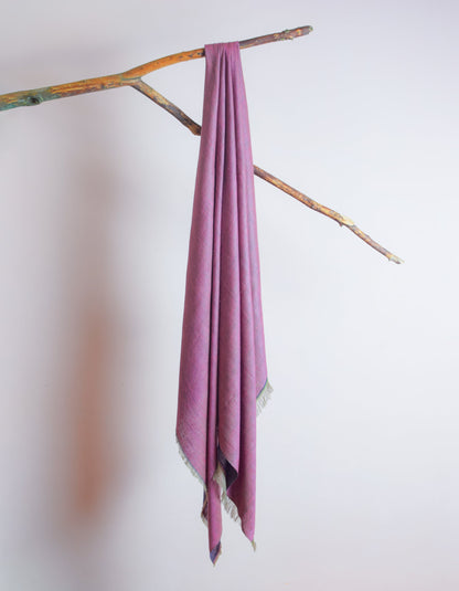 Orchid Blue Handwoven Reversible Cashmere Pashmina Shawl - Kashmir Box